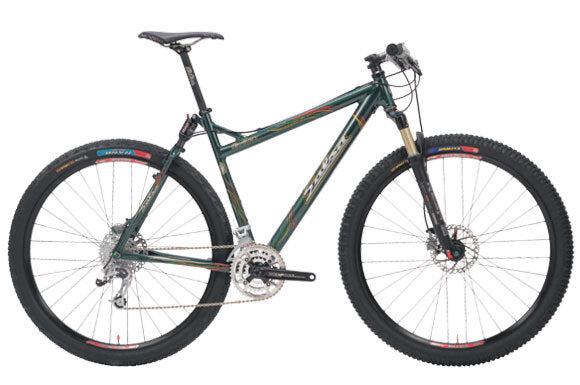 Salsa Dos Niner bike green color side view