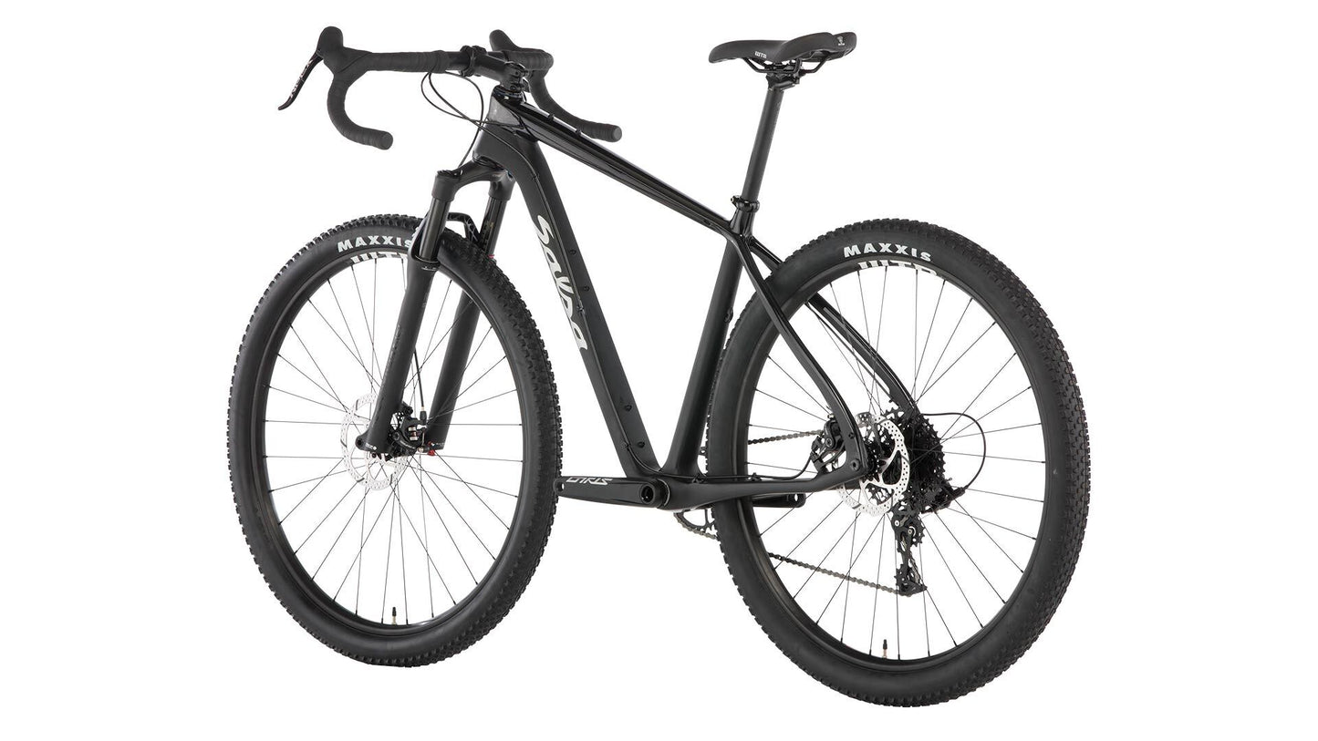 Salsa Cutthroat Apex 1 Sus bike black color rear three-quarter view