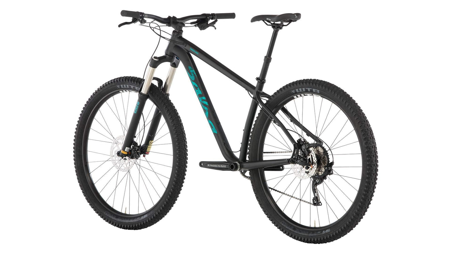 Salsa Timberjack Deore 29 bike black color rear three-quarter view