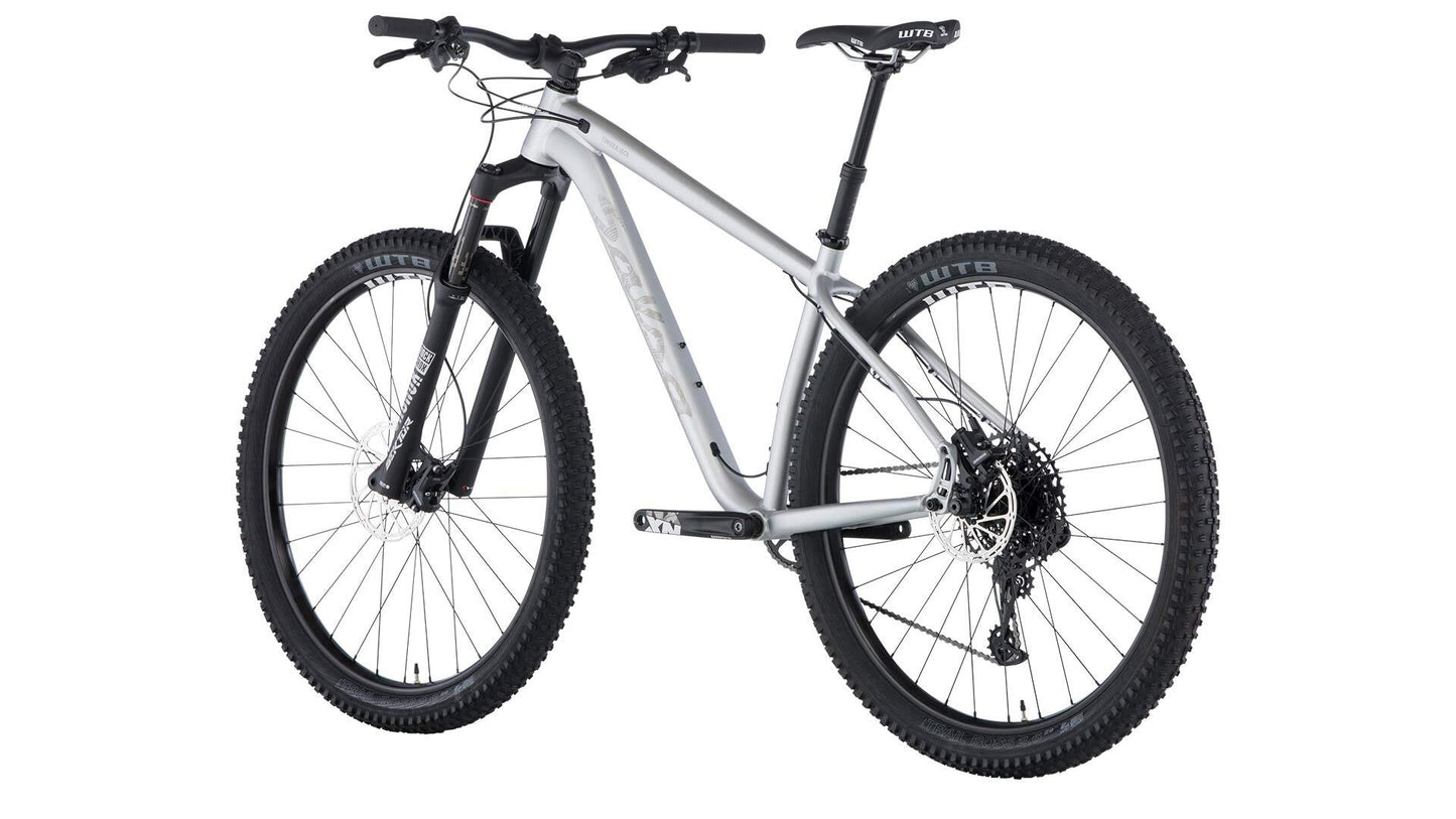 Salsa Timberjack NX Eagle 29 bike silver color rear three-quarter view