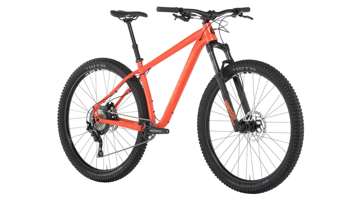 Salsa Timberjack SLX 29 bike orange color front three-quarter view