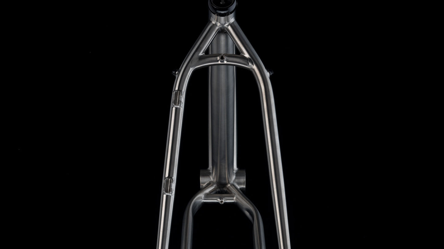 Salsa Fargo Ti frameset with carbon fork seat stay area focus