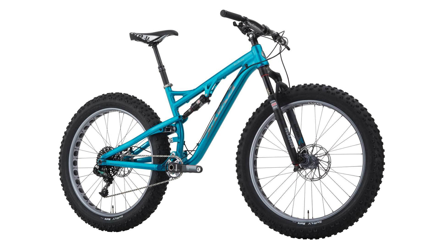 Salsa Bucksaw X01 bike blue color front three-quarter view