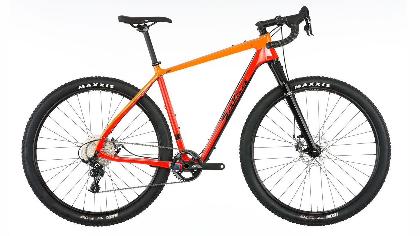 Salsa Cutthroat Carbon orange color bike side view