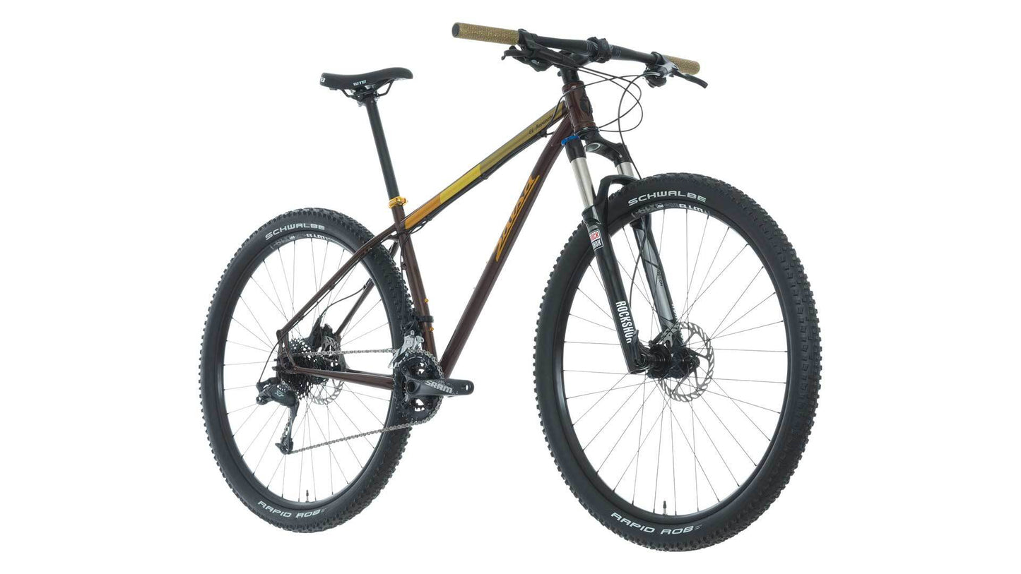 Salsa El Mariachi X7 bike brown color front three-quarter view