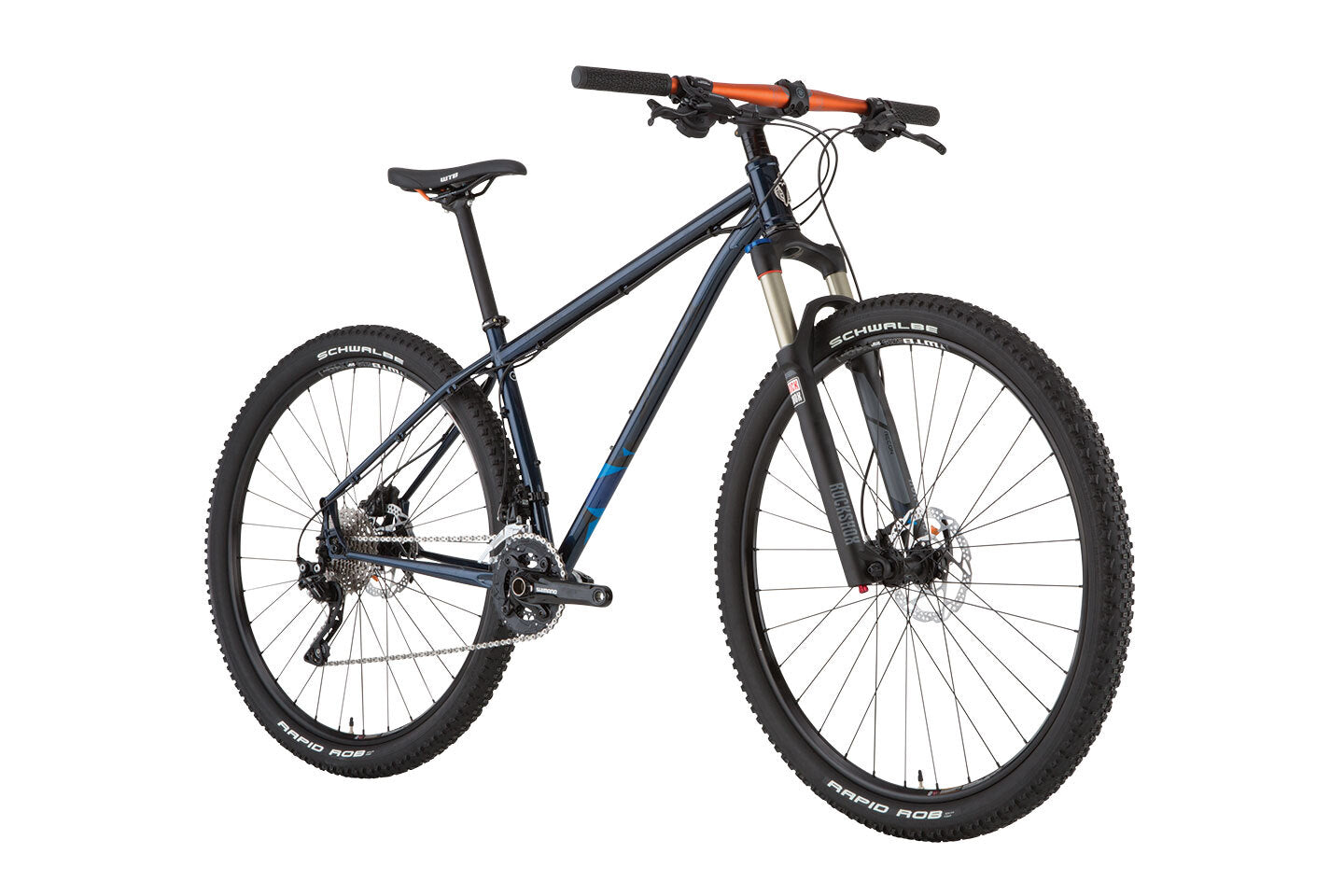 Salsa El Mariachi 3 bike dark blue color front three-quarter view