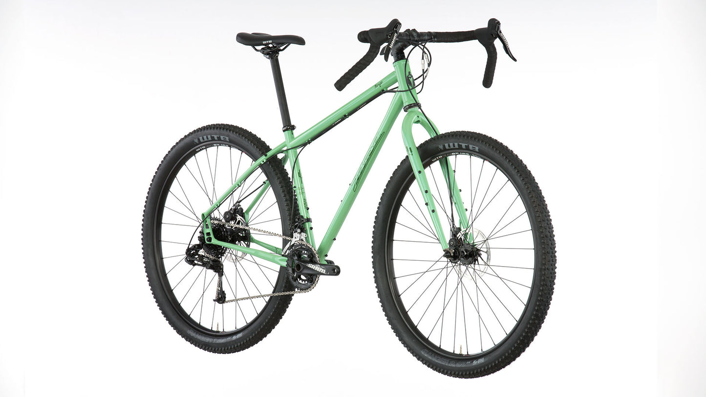 Salsa Fargo GX bike green color front three-quarter view