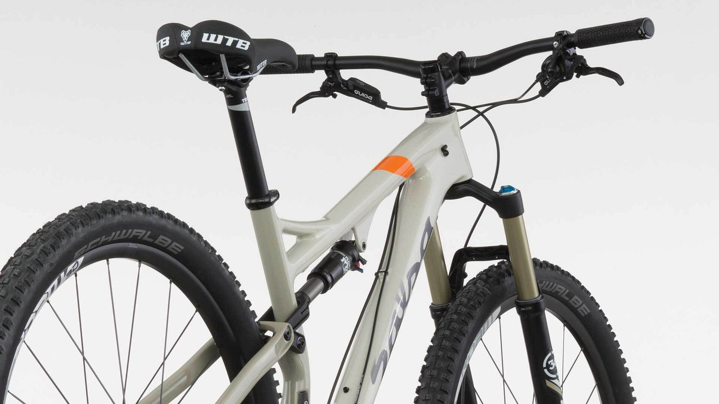 Salsa Horsethief Carbon GX1 bike tan color rear three-quarter view