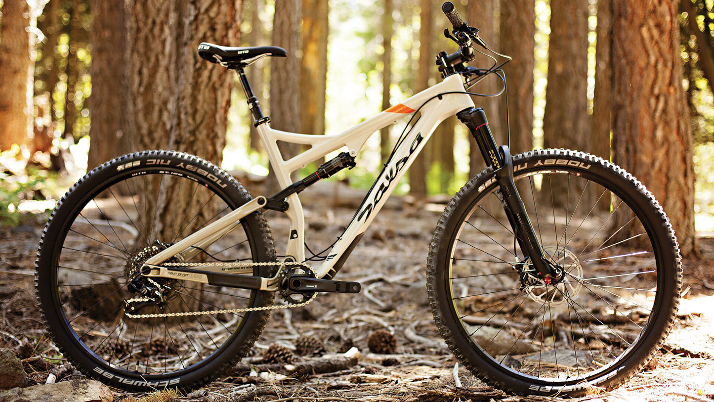Salsa Horsethief Carbon GX1 bike tan color side view outside
