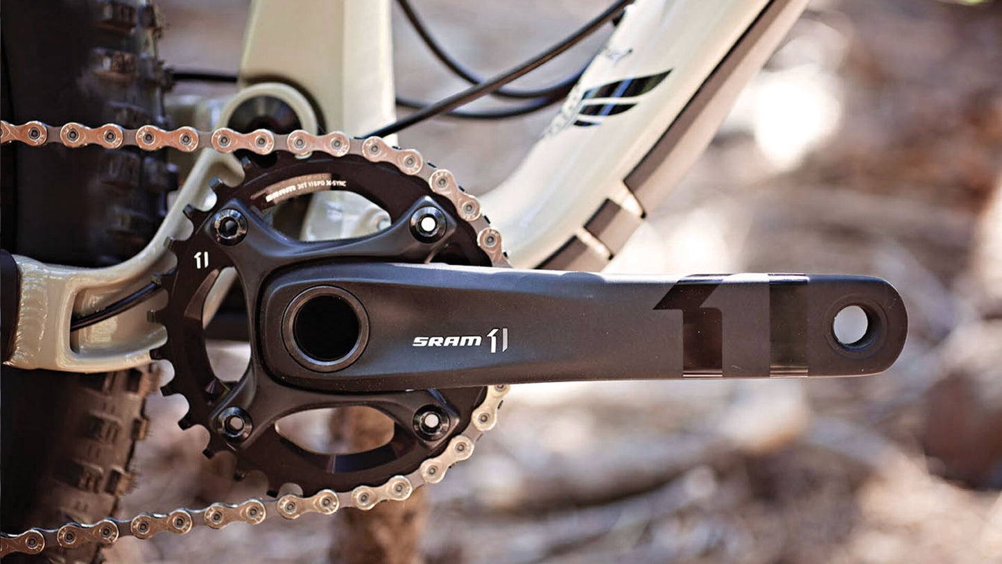 Salsa Horsethief Carbon GX1 bike tan color crank area focus