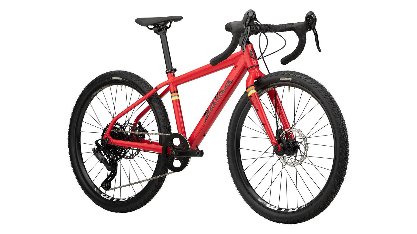 Salsa Journeyman 24 bike red color front three-quarter view