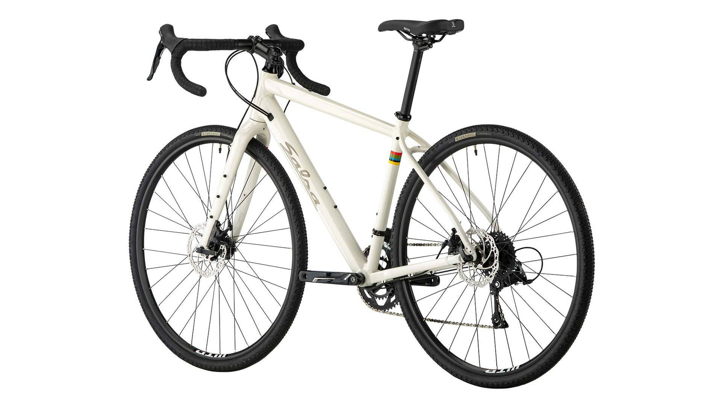 Salsa Journeyman Sora 700c bike cream color rear view