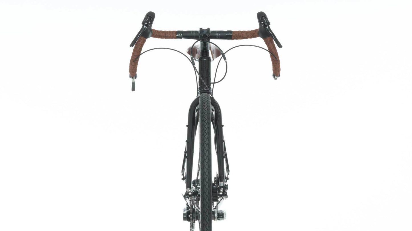 Salsa Marrakesh Drop Bar Deore bike black color front straight-on view