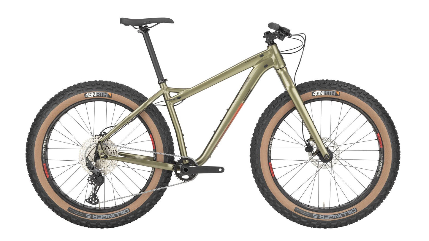 Salsa Mukluk Deore bike green color side view