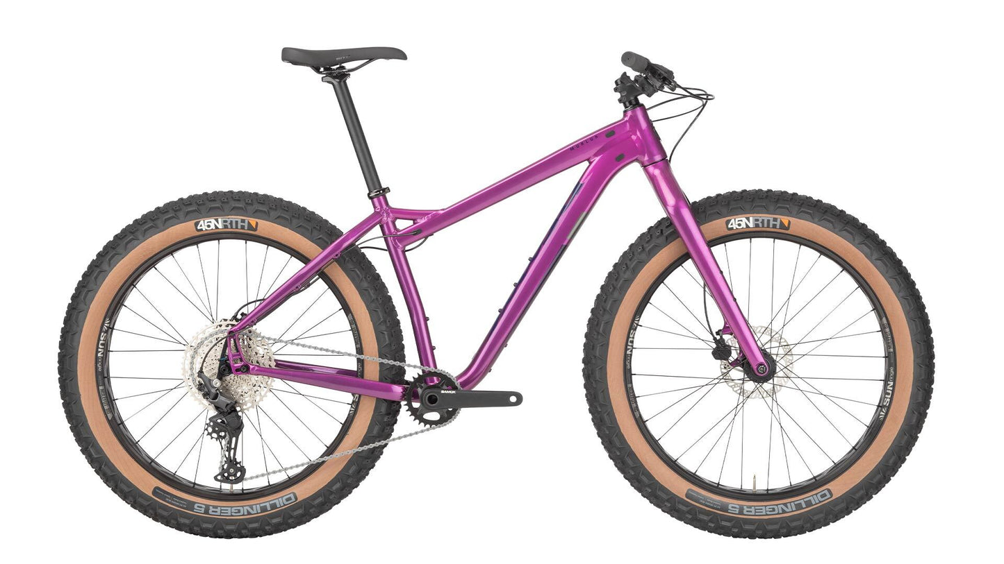 Salsa Mukluk Deore bike purple color side view