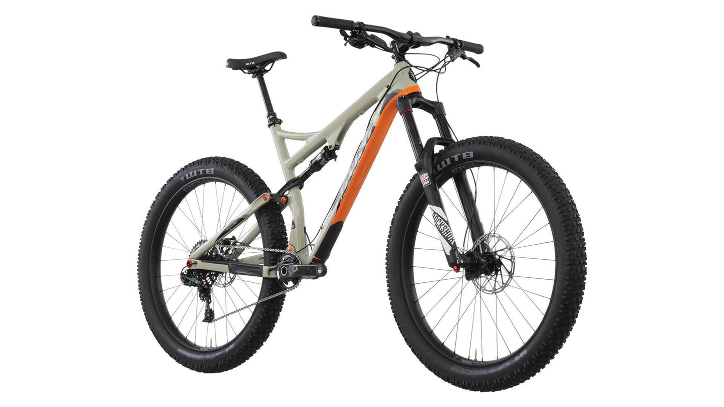 Salsa Pony Rustler Carbon bike tan color front three-quarter view