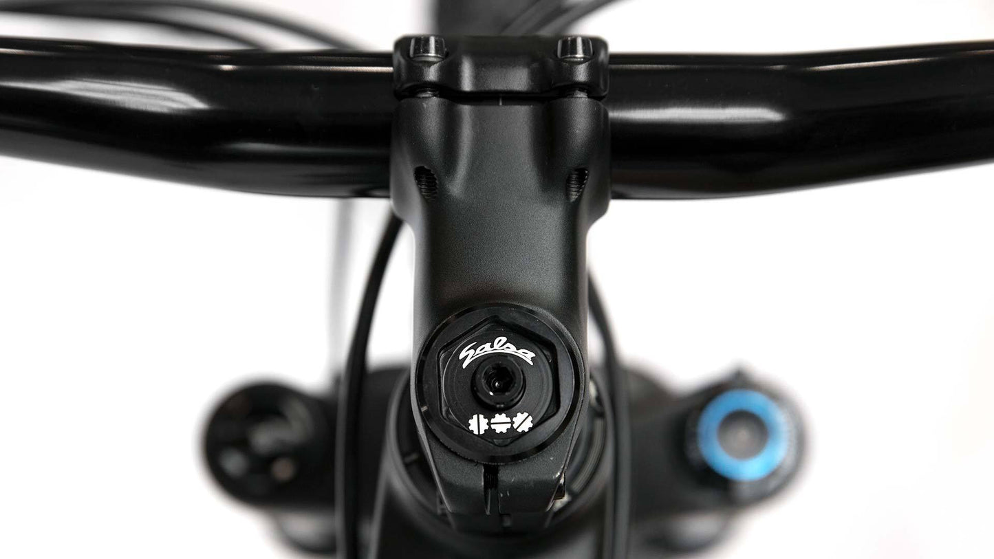 Salsa Pony Rustler Carbon GX Eagle bike carbon color stem area close-up