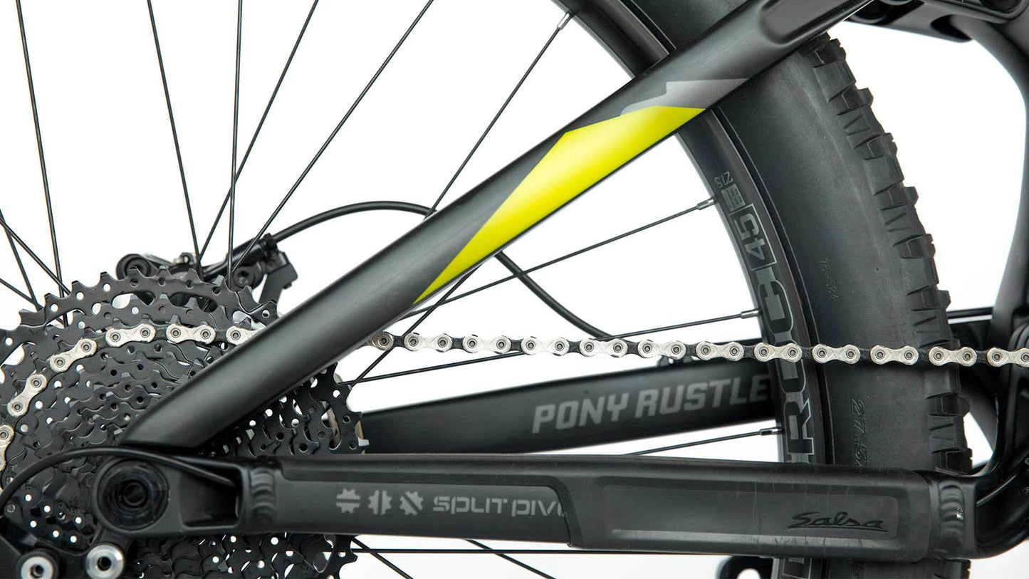 Salsa Pony Rustler Carbon SLX bike carbon color rear dropout area focus
