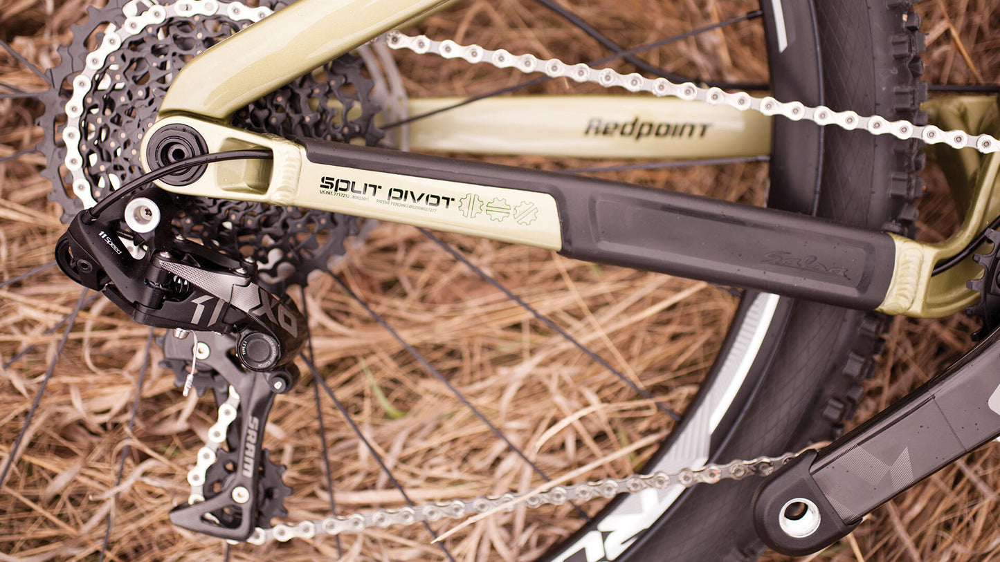 Salsa Redpoint Carbon XO1 bike gold color rear dropout area focus