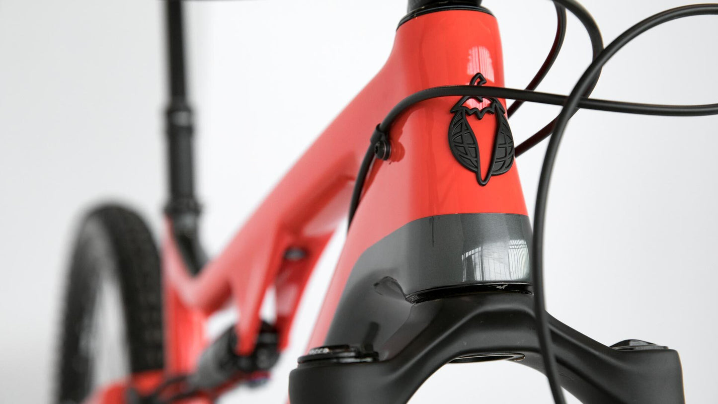 Salsa Redpoint Carbon GX Eagle bike red color head tube area focus