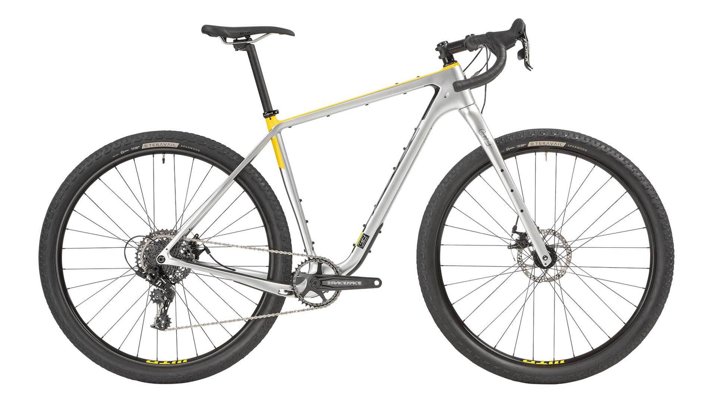 Salsa Cutthroat Carbon Apex 1 bike silver color side view