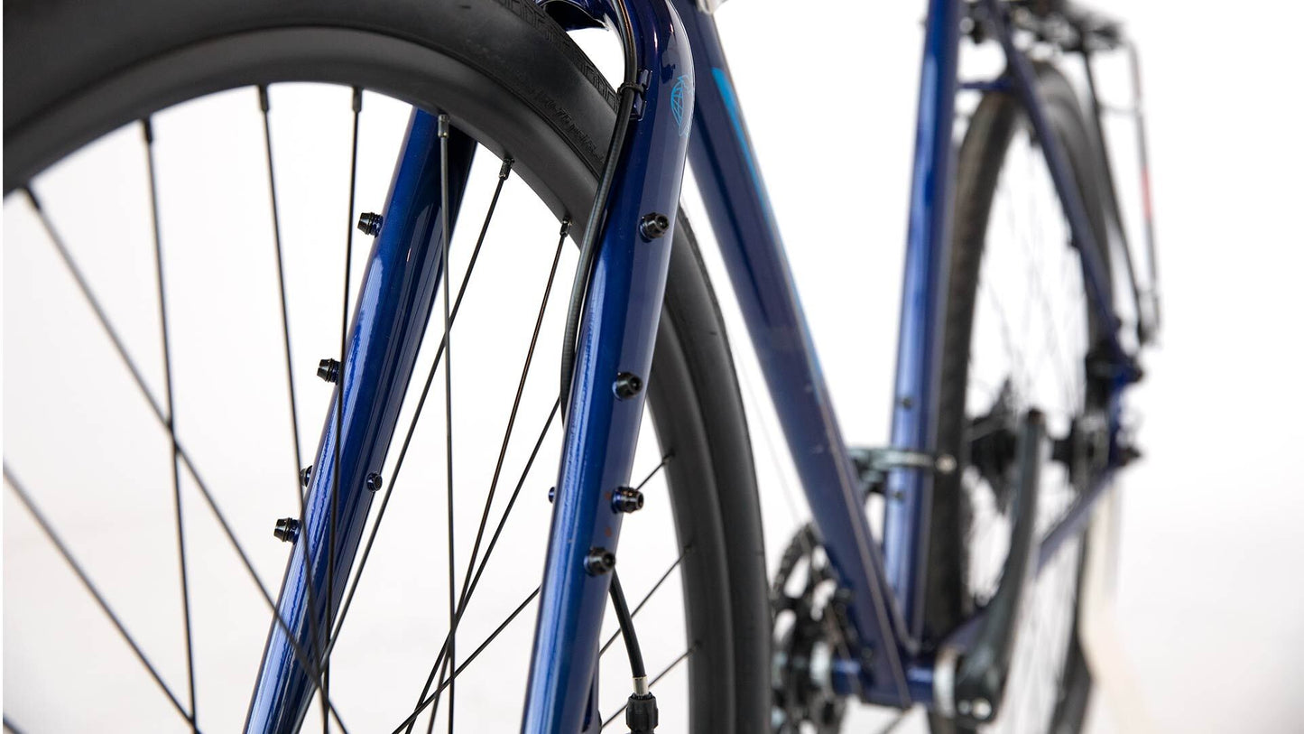 Salsa Marrakesh bike blue color fork area focus