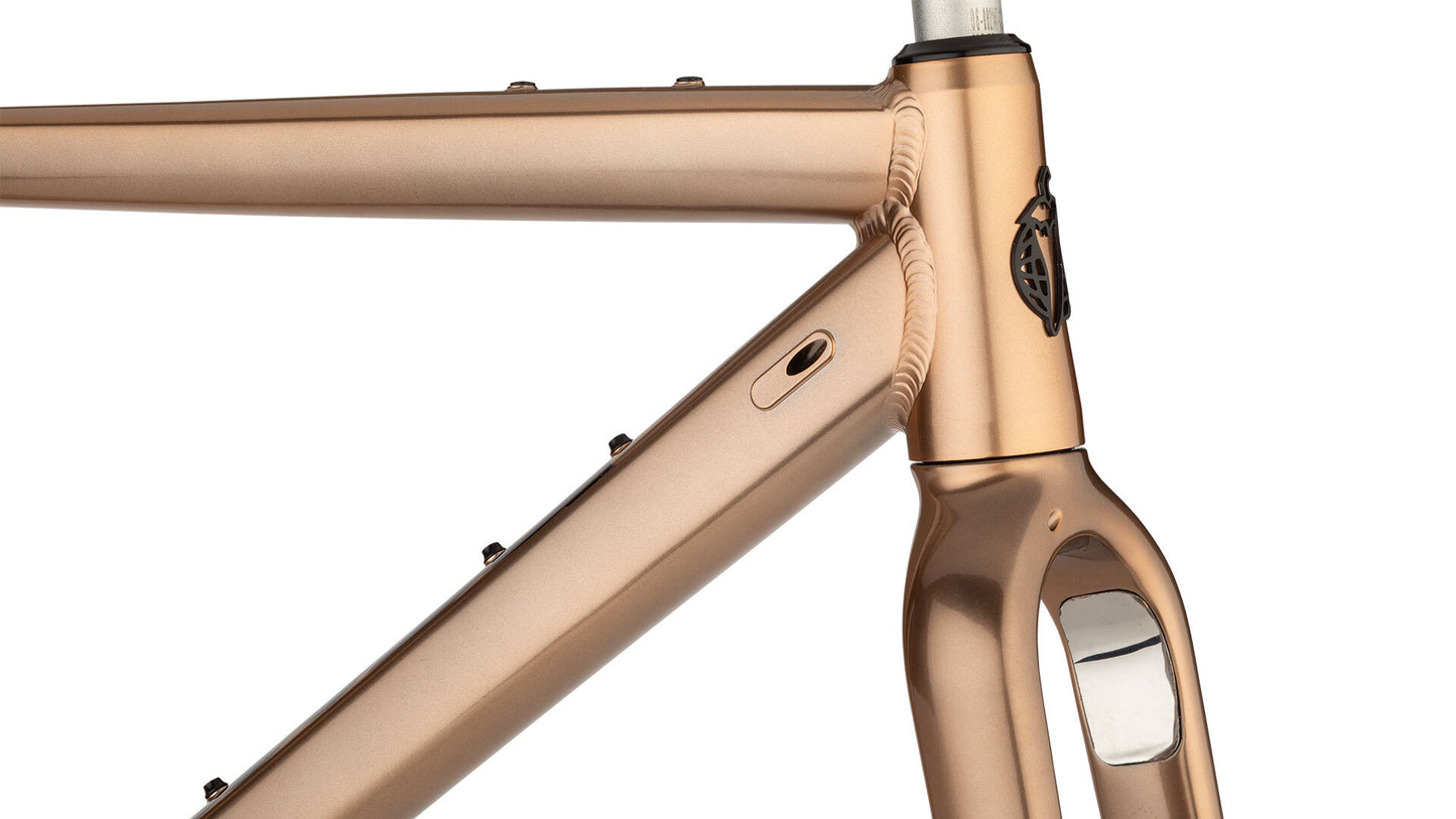 Salsa Stormchaser Frameset copper color head tube area focus