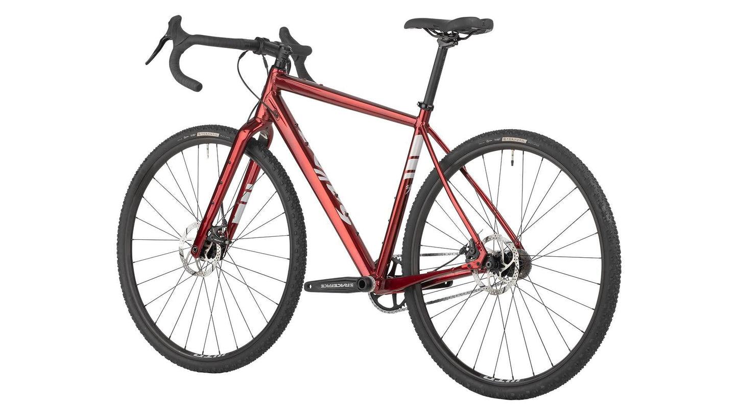 Salsa Stormchaser Single Speed bike red color rear three-quarter view