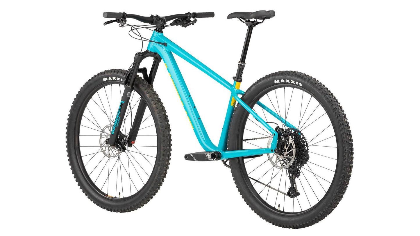 Salsa Timberjack GX Eagle 29 bike blue color rear three-quarter view