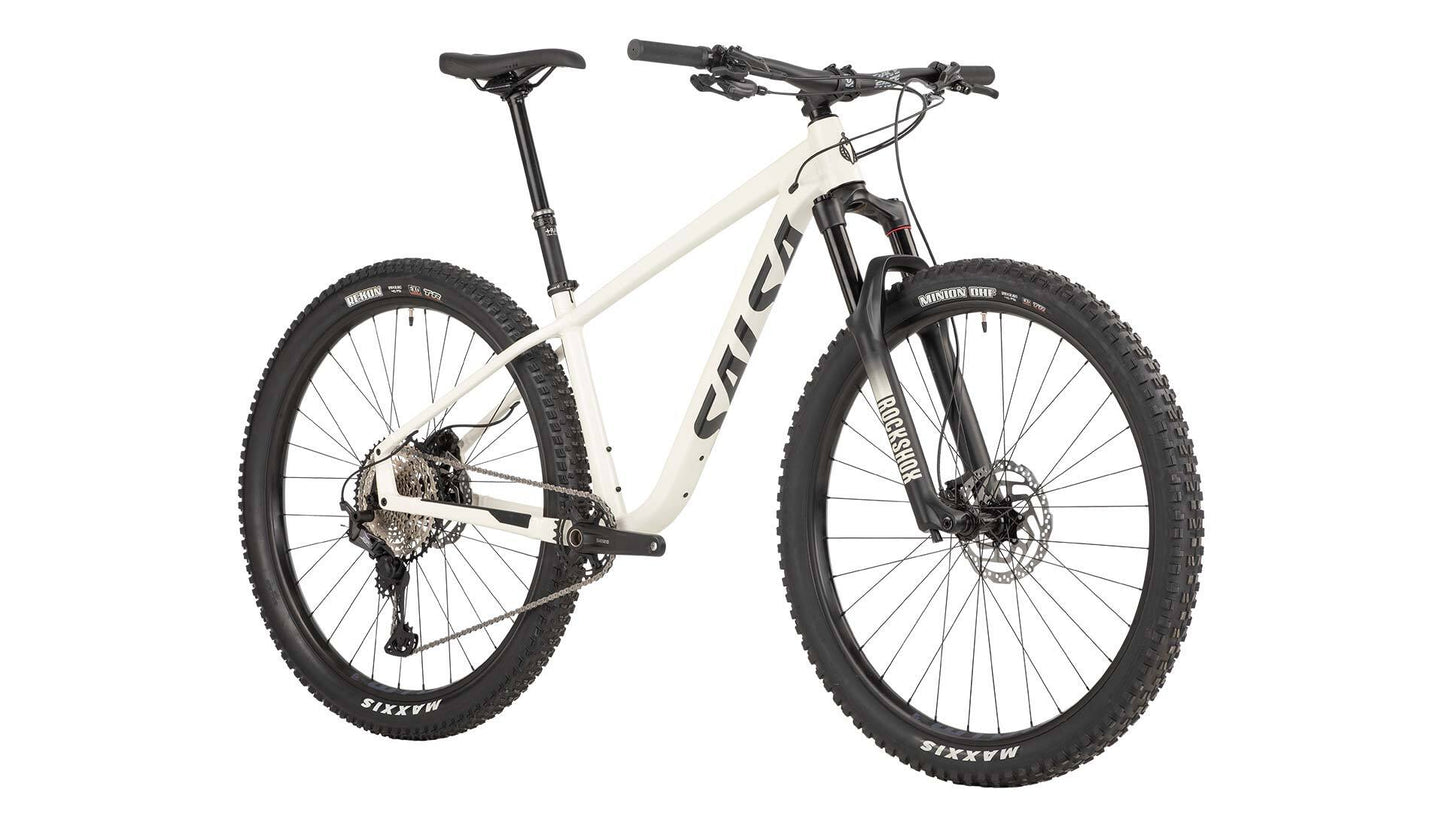Salsa Timberjack XT 29 bike white color front three-quarter view