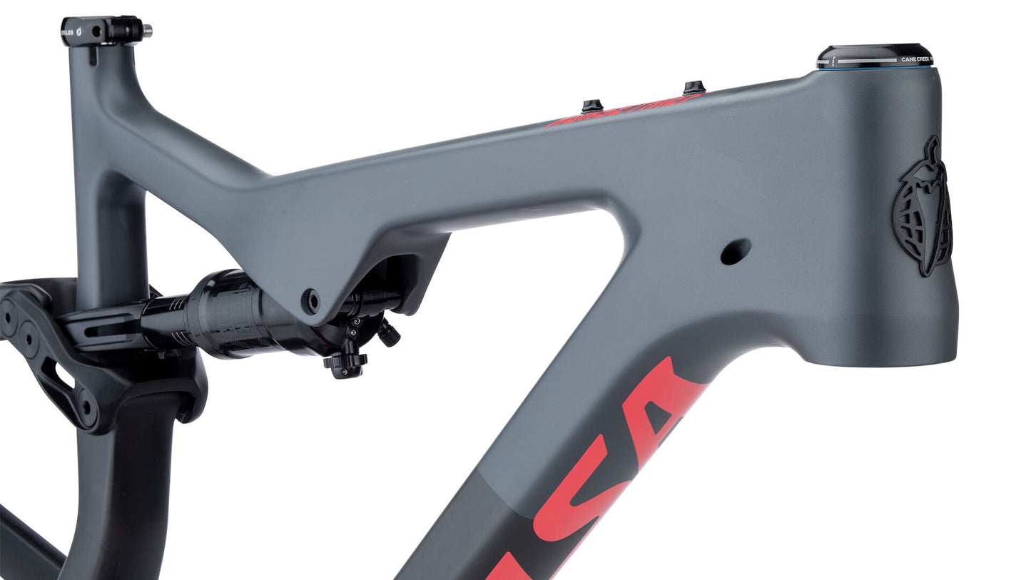 Salsa Horsethief Carbon Frame gray color headtube area focus