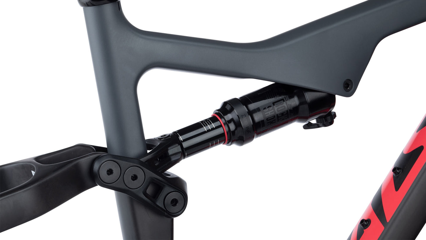 Salsa Horsethief Carbon Frame gray color rear shock and linkage area focus