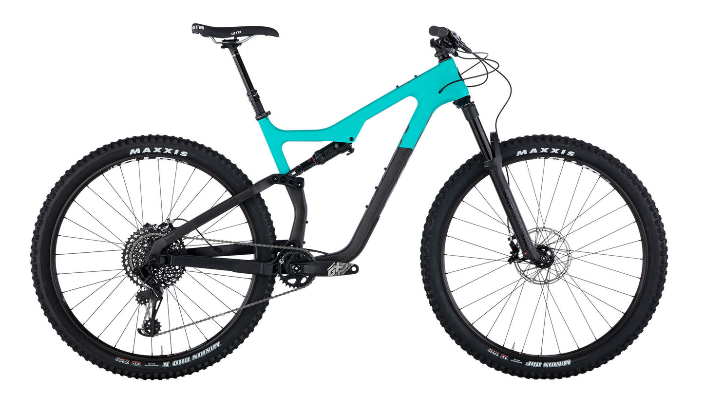 Salsa Horsethief Carbon GX Eagle bike teal and gray color side view