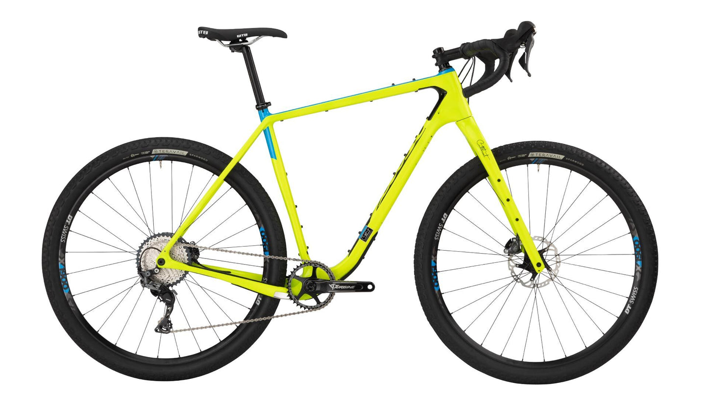 Salsa Cutthroat GRX 810 bike lemon lime color side view