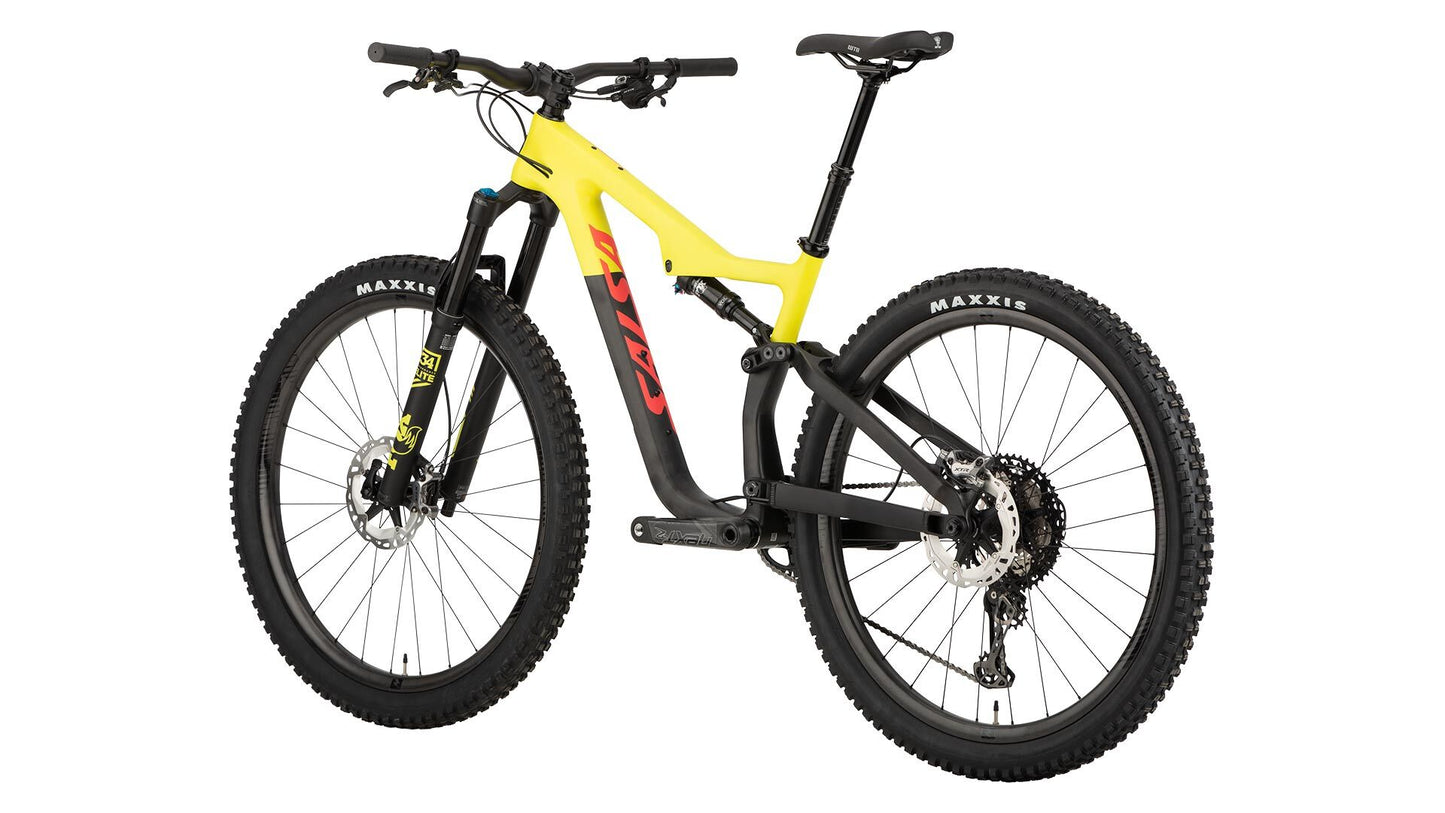 Salsa Horsethief Carbon XTR bike yellow and gray color rear three-quarter view