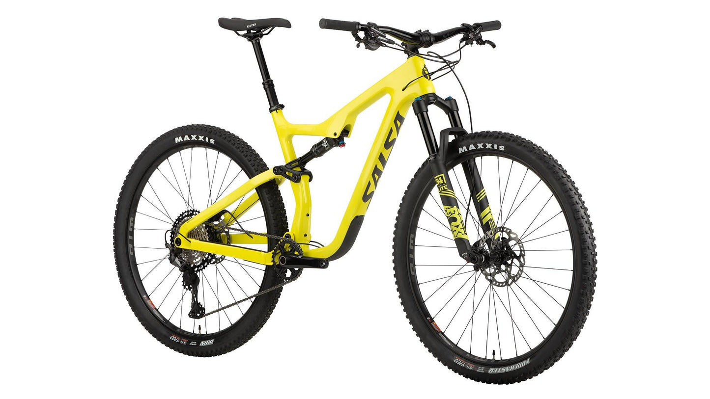 Salsa Spearfish Carbon XT bike yellow color front three-quarter view