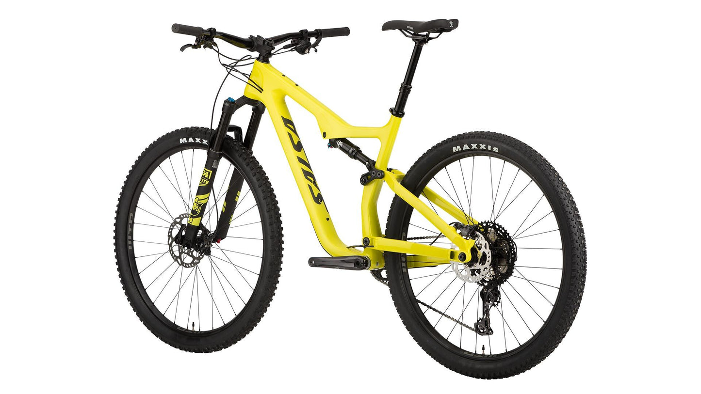 Salsa Spearfish Carbon XT bike yellow color rear three-quarter view
