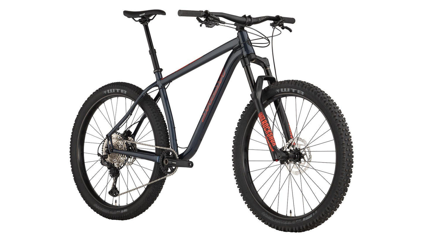 Salsa Timbermack XT 27.5 bike dark blue front three-quarter view