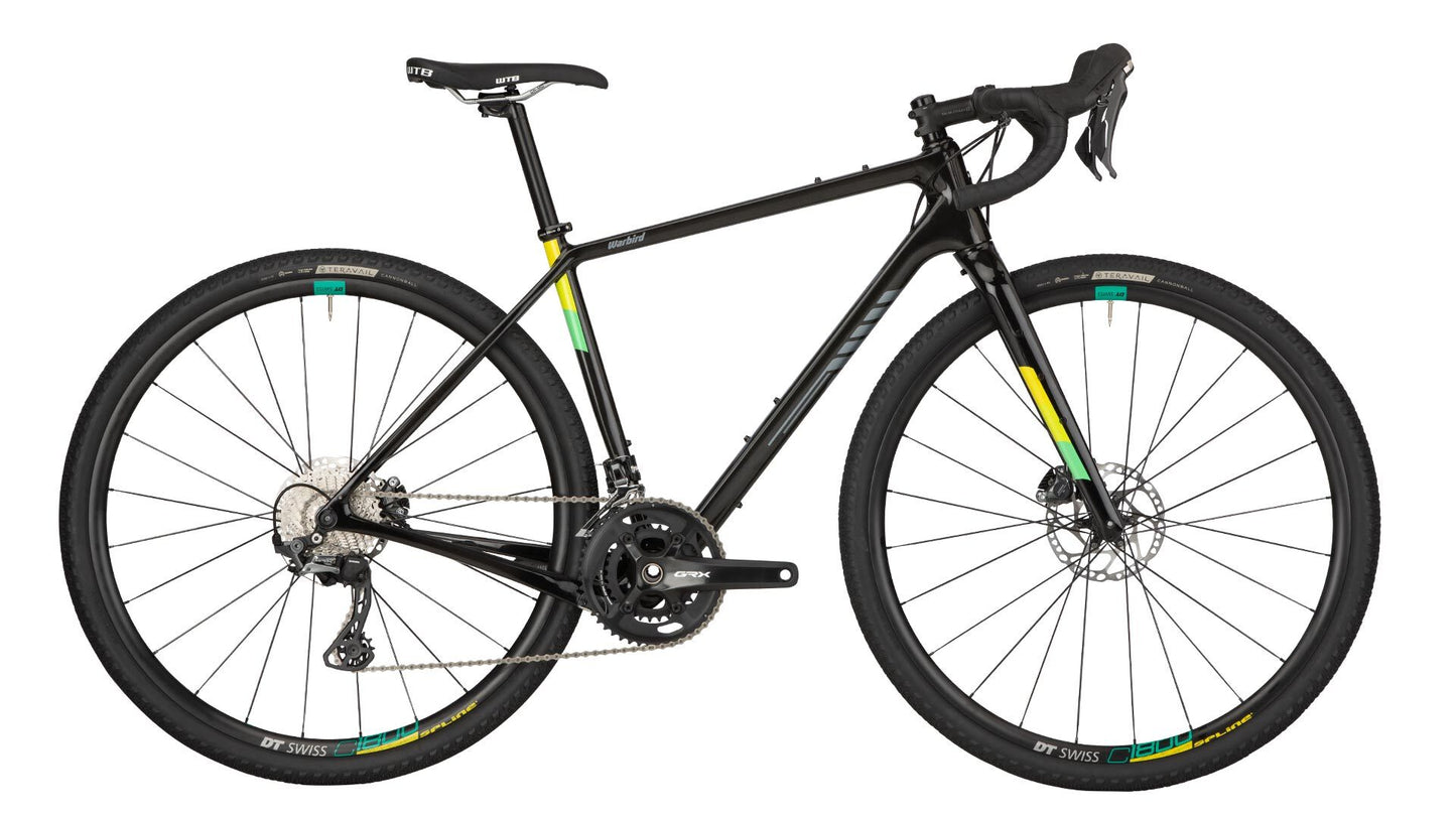 Salsa Warbird Carbon GRX 810 bike black color side view
