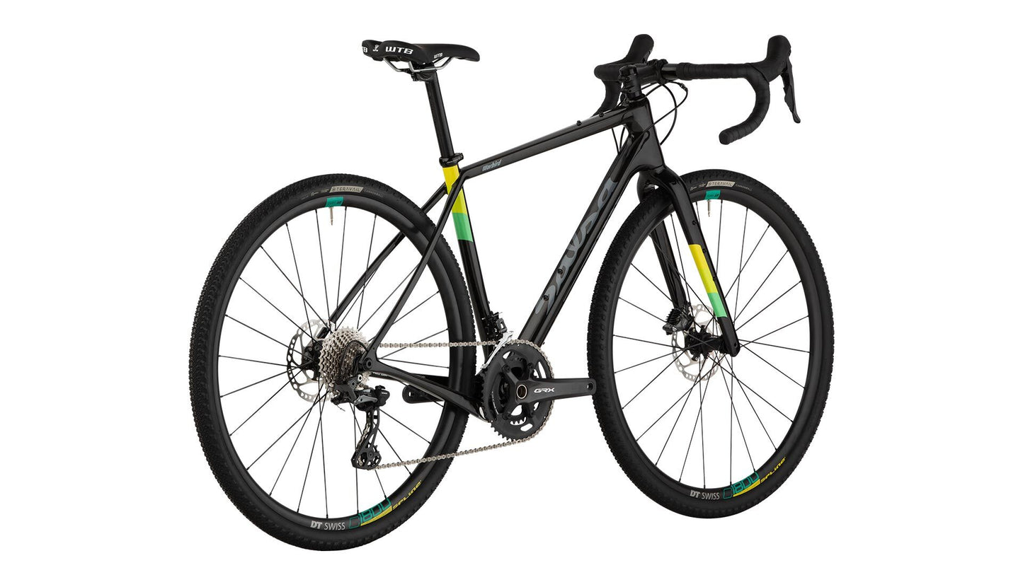 Salsa Warbird Carbon GRX 810 bike black color rear three-quarter view