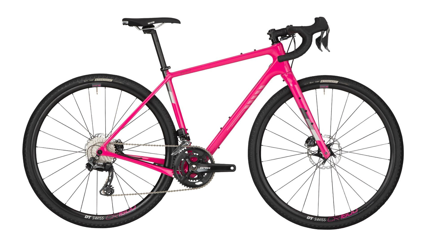 Salsa Warbird Carbon GRX 810 Di2 bike pink color side view