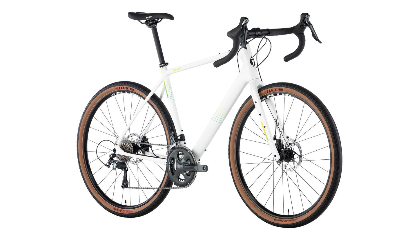 Salsa Warroad Carbon Tiagra 650b bike white color front three-quarter view