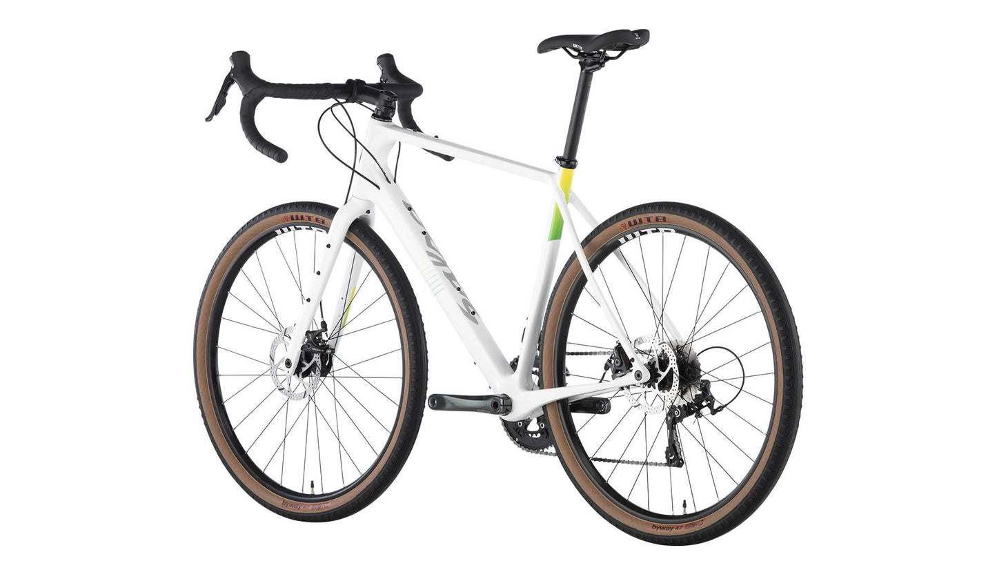 Salsa Warroad Carbon Tiagra 650b bike white color rear three-quarter view