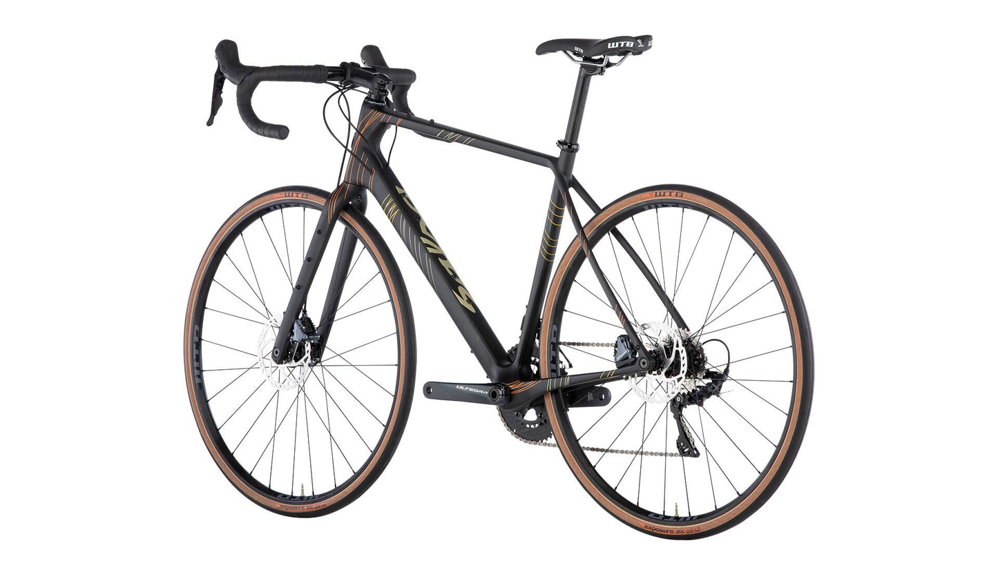 Salsa Warroad Carbon Ultegra 700c bike carbon color rear three-quarter view