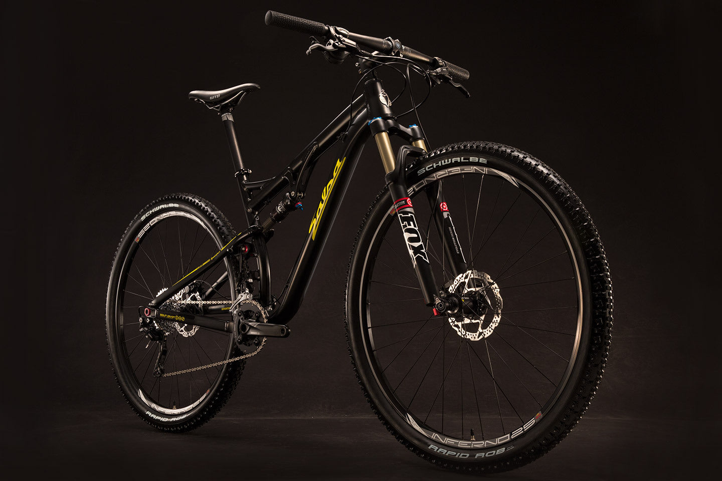 Salsa Spearfish 3 bike black color front three-quarter view