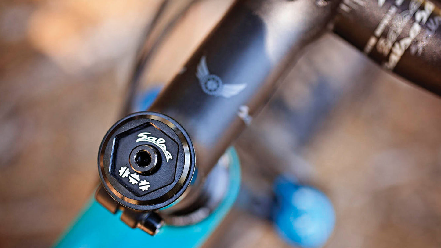 Salsa Spearfish Carbon GX1 bike gray color stem area focus