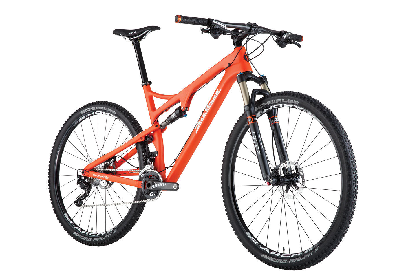 Salsa Spearfish Carbon bike orange color front three-quarter view