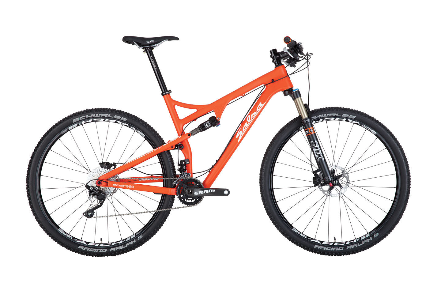Salsa Spearfish Carbon bike orange color side view