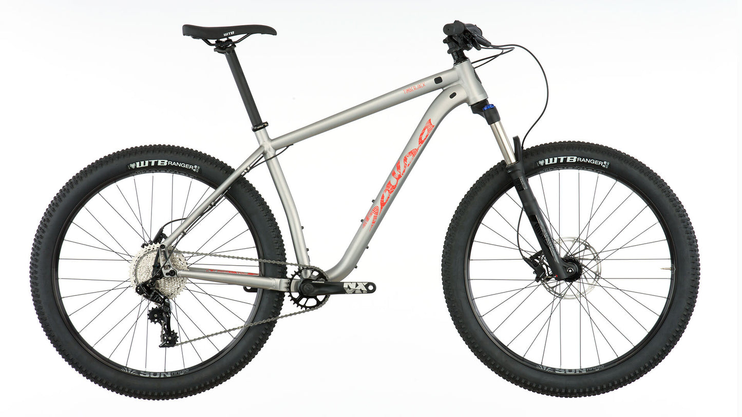 Salsa Timberjack NX1 27.5 bike silver color side view
