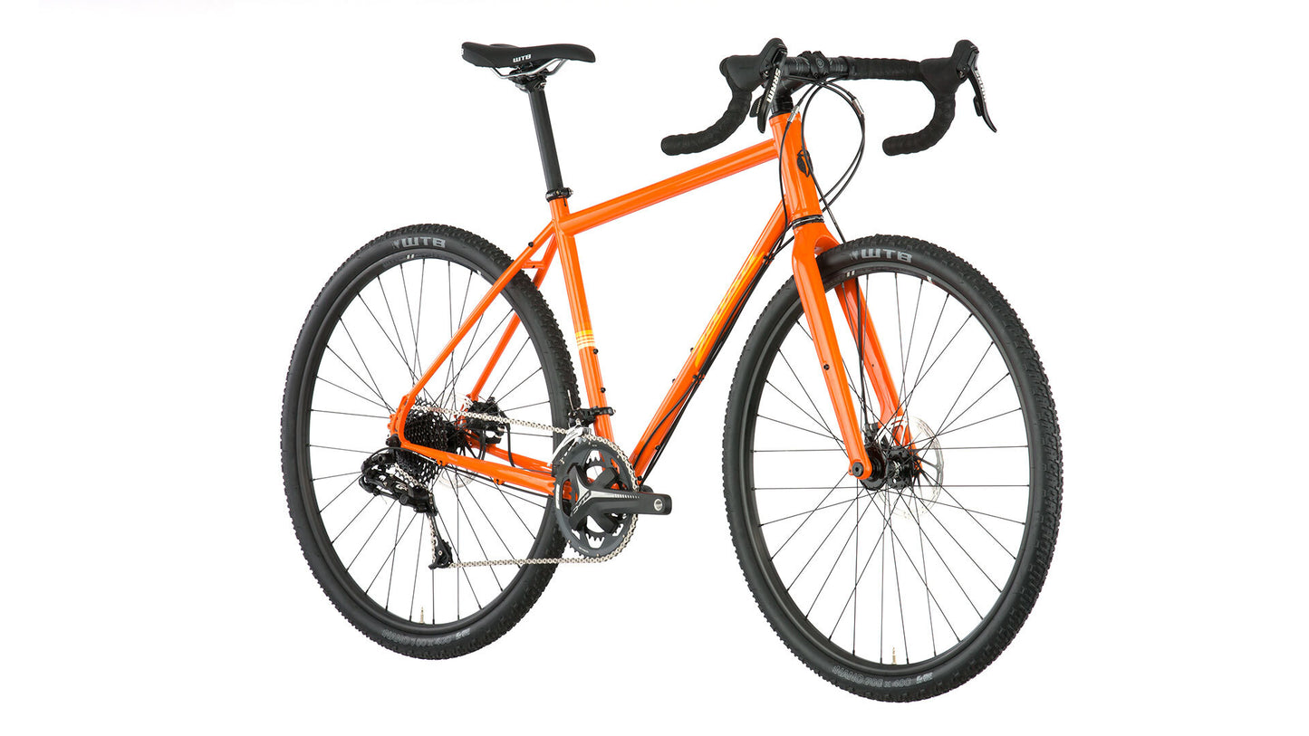 Salsa Vaya Apex bike orange color front three-quarter view